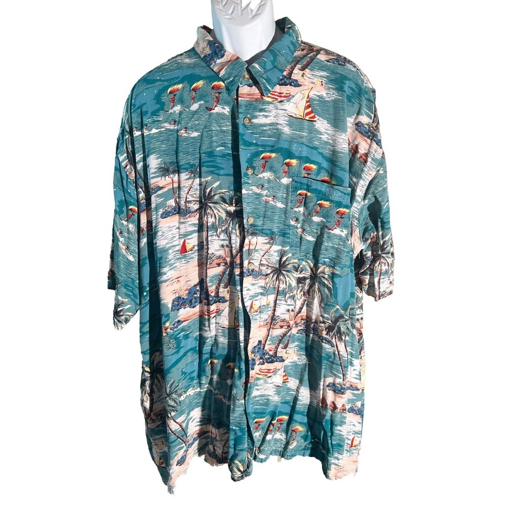 REPP LTD Men's Short Sleeve Button Down Hawaiian Shirt 4XB‎